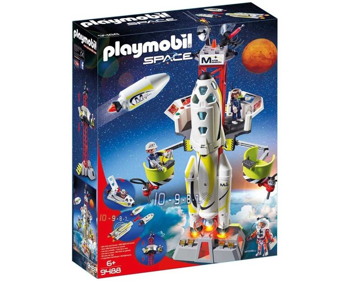 Playmobil Πύραυλος Διαστημικής Αποστολής με Σταθμό Εκτόξευσης 9488