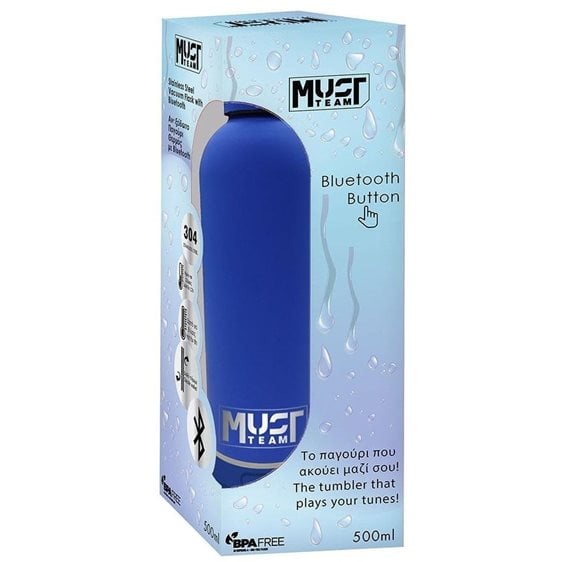 Παγούρι Θερμός Must Team Ανοξείδωτος Blue Tooth 500ml 7.4x22.5εκ. Μπλε 000587503