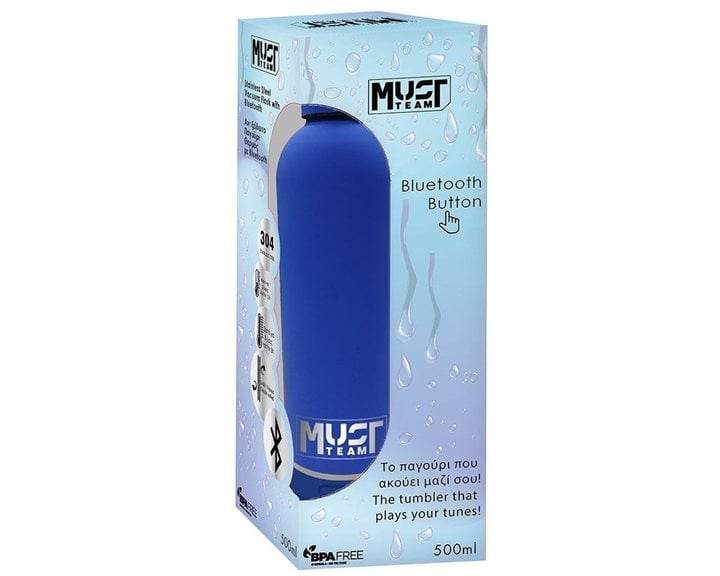 Παγούρι Θερμός Must Team Ανοξείδωτος Blue Tooth 500ml 7.4x22.5εκ. Μπλε 000587503