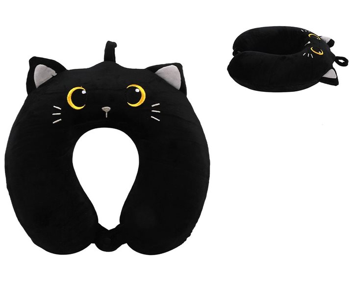 Μαξιλαράκι Ταξιδίου Λαιμού XL2184A Black  Cat 30x30x10cm
