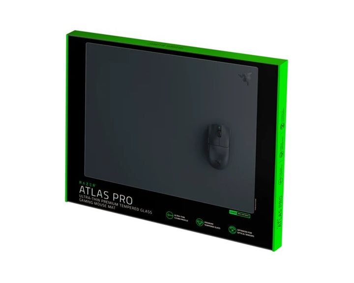 Razer ATLAS PRO Black - Gaming Mouse Mat - 1.9mm Premium Tempered Glass - Scratch Resistant