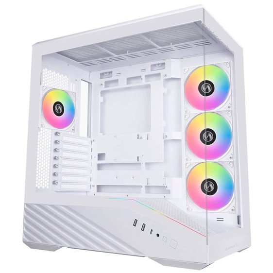 Lian Li Vector V100 White - 4 x 120mm ARGB - LED RGB Strip - Tempered Glass - ATX Case