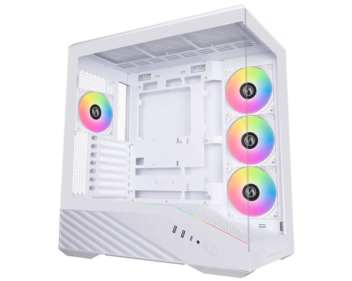 Lian Li Vector V100 White - 4 x 120mm ARGB - LED RGB Strip - Tempered Glass - ATX Case