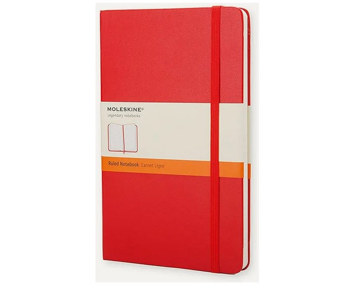 Moleskine  Σημειωματάριο Notebook L Ruled Scarlet Red Hard Cover 13χ21cm