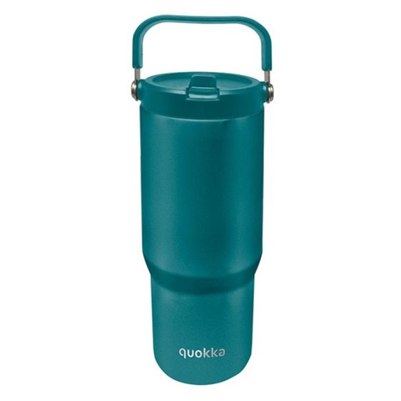 Quokka Θερμός Tumbler με Καλαμάκι και Λαβή Core Midnight Green 860ml - 40342