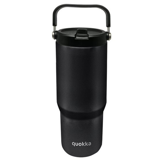 Quokka Θερμός Tumbler με Καλαμάκι και Λαβή Core Black 860ml - 40340