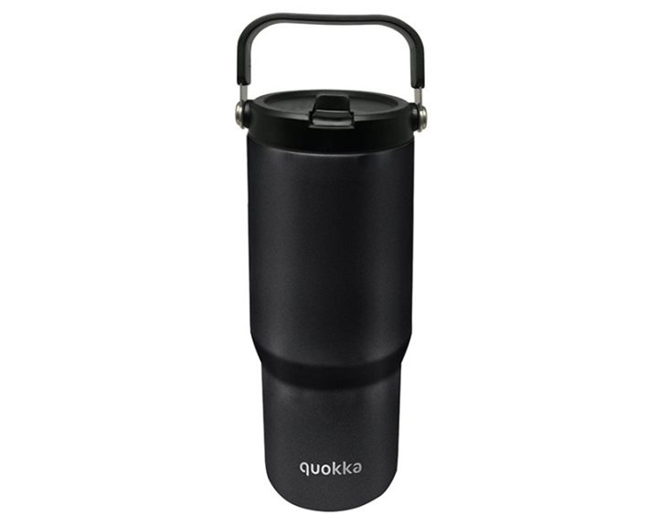 Quokka Θερμός Tumbler με Καλαμάκι και Λαβή Core Black 860ml - 40340