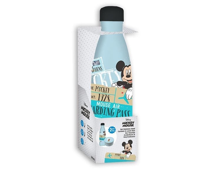 Σετ Παγούρι Ανοξείδωτο 500ml με Φαγητοδοχείο PP130ml Hello Greece Mickey 000566081