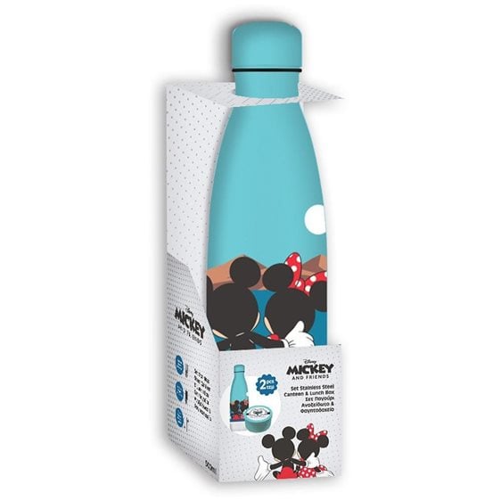 Σετ Παγούρι Ανοξείδωτο 500ml με Φαγητοδοχείο PP130ml I Feel in Love in Greece Mickey 000566080