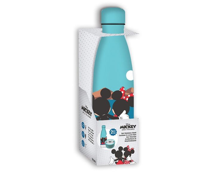 Σετ Παγούρι Ανοξείδωτο 500ml με Φαγητοδοχείο PP130ml I Feel in Love in Greece Mickey 000566080