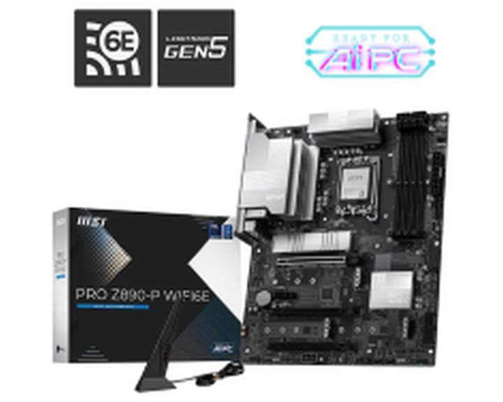 MSI MB PRO Z890-P WIFI6E, SOCKET INTEL LGA1851, CS INTEL Z890, 4 DIMM SOCKETS DDR5, DP/HDMI, PCI-E GEN 5.0, 5G LAN, WIFI6E, ATX, 3YW.