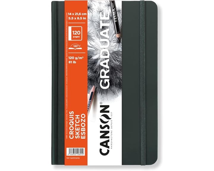 Graduate Canson Sketch Notes Hardcover Book Blue 90gr 14x21.6cm184 pages