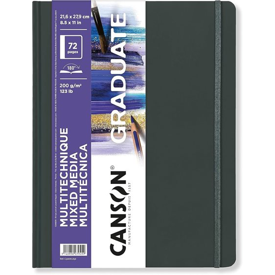 Graduate Canson Mixed Media Book 200gr 21.6x27.9cm 72pages