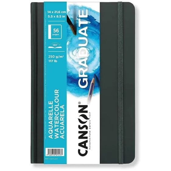 Graduate Canson Aκουαρέλα Long Side Book 250gr 14x21.6 cm 56 pages