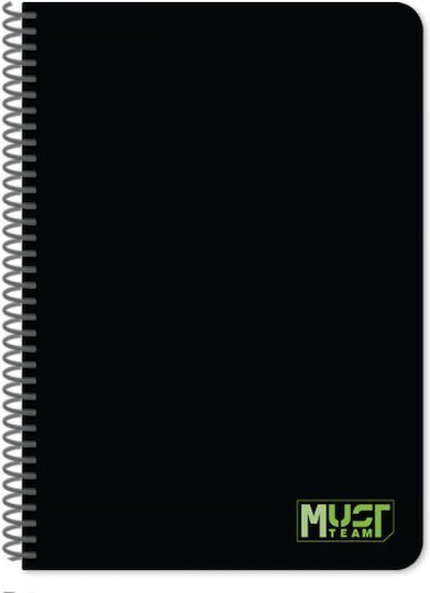 Τετράδιο Σπιράλ Must Team A4 5θ 150φ Monochrome 000587357