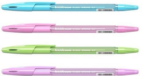Στυλό ErichKrause R-301 Stick & Grip Spring 0.7mm Blue 39532