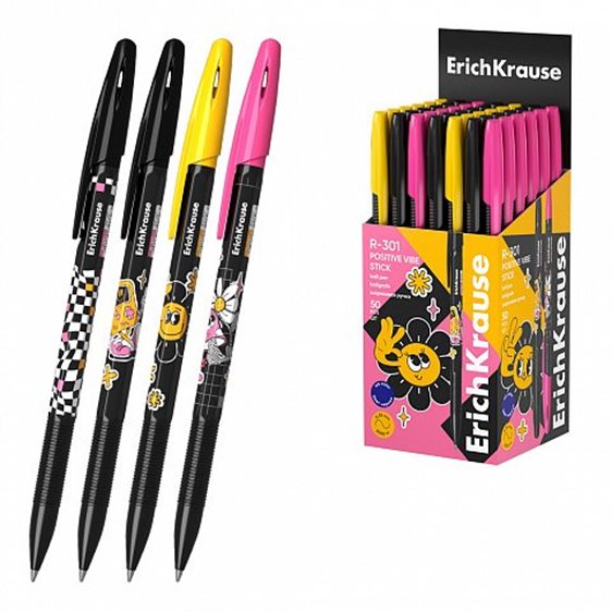 Στυλό ErichKrause Ballpoint R-301 Positive Vibe 0.7mm Blue 63081