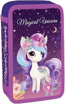 Scool Κασετίνα Διπλή Γεμάτη 20χ14χ5εκ. Unicorn