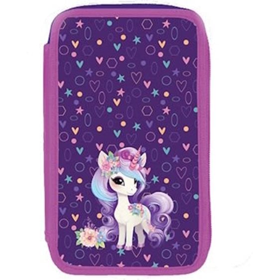 Scool Κασετίνα Διπλή Γεμάτη 20χ14χ5εκ. Unicorn