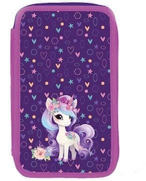 Scool Κασετίνα Διπλή Γεμάτη 20χ14χ5εκ. Unicorn