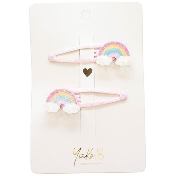 Yuko B Κοκαλάκια με Κλιπ Μαλλιών Rainbows YB-500-127