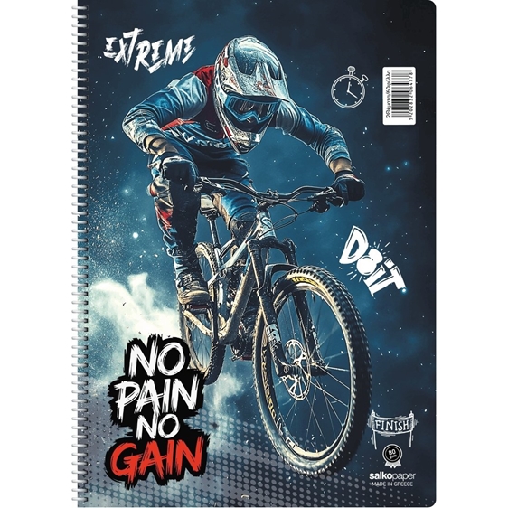 Τετράδιο Σπιράλ 20x30 Salko No Pain No Gain 2Θεμ.60φυλ.6477