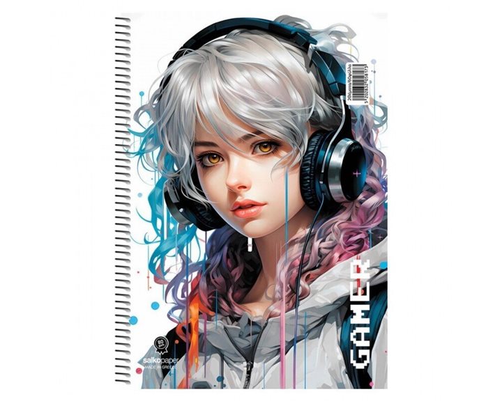 Τετράδιο Σπιράλ 17x25 Salko Gamer 1θ. 30φύλλα.