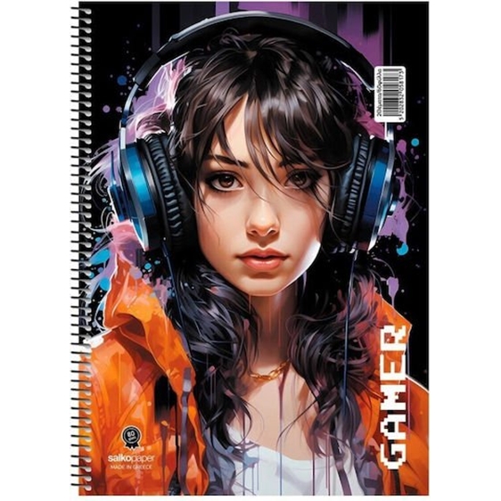 Τετράδιο Σπιράλ 17x25 Salko Gamer 1θ. 30φύλλα.
