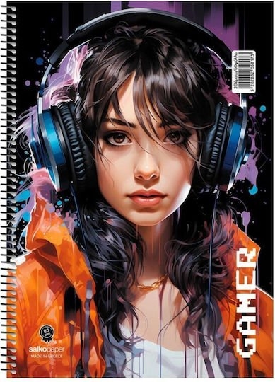 Τετράδιο Σπιράλ 17x25 Salko Gamer 1θ. 30φύλλα.