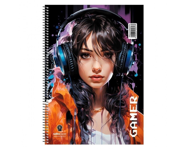 Τετράδιο Σπιράλ 17x25 Salko Gamer 4θ. 120φύλλα.