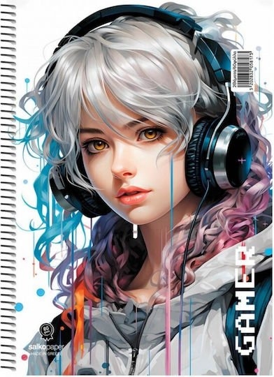 Τετράδιο Σπιράλ 17x25 Salko Gamer 4θ. 120φύλλα.