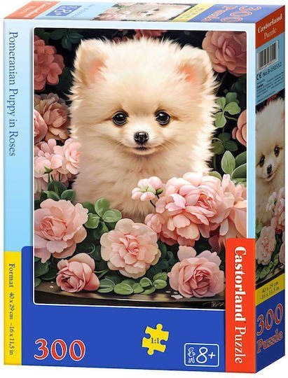 Παζλ Castorland 300τμχ 40x29cm Pomeranian Puppy In Roses B-030552