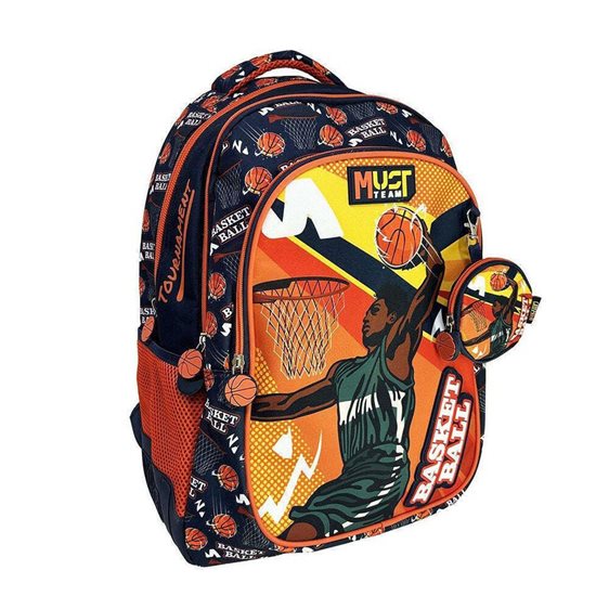 Τσάντα Πλάτης Must 32x18x43cm 3 Θήκες Basketball Tournament 000586274