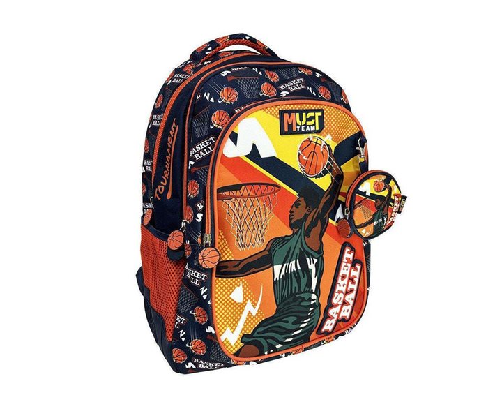 Τσάντα Πλάτης Must 32x18x43cm 3 Θήκες Basketball Tournament 000586274