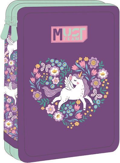Κασετίνα Must Διπλή Γεμάτη 15χ5χ21 Purple Unicorn 000587584