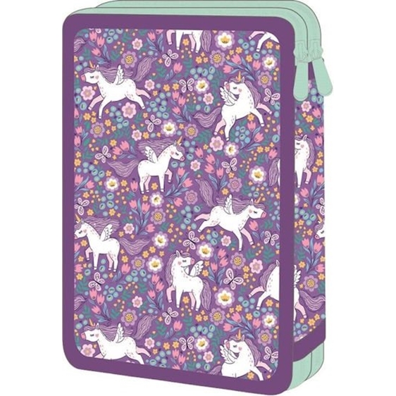 Κασετίνα Must Διπλή Γεμάτη 15χ5χ21 Purple Unicorn 000587584