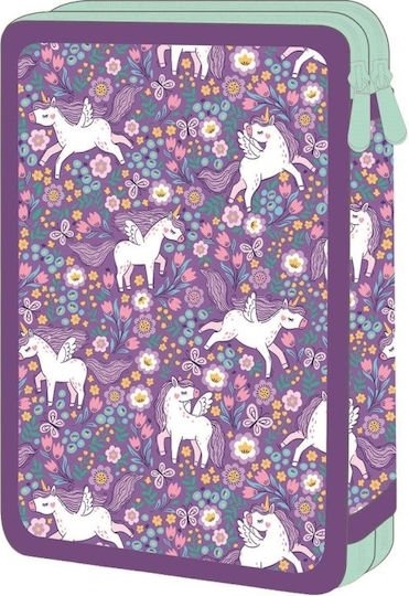 Κασετίνα Must Διπλή Γεμάτη 15χ5χ21 Purple Unicorn 000587584