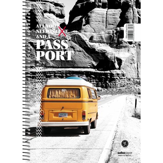 Τετράδιο Σπιράλ 17χ25 Salko Passport 4Θεμ.120φ.6304
