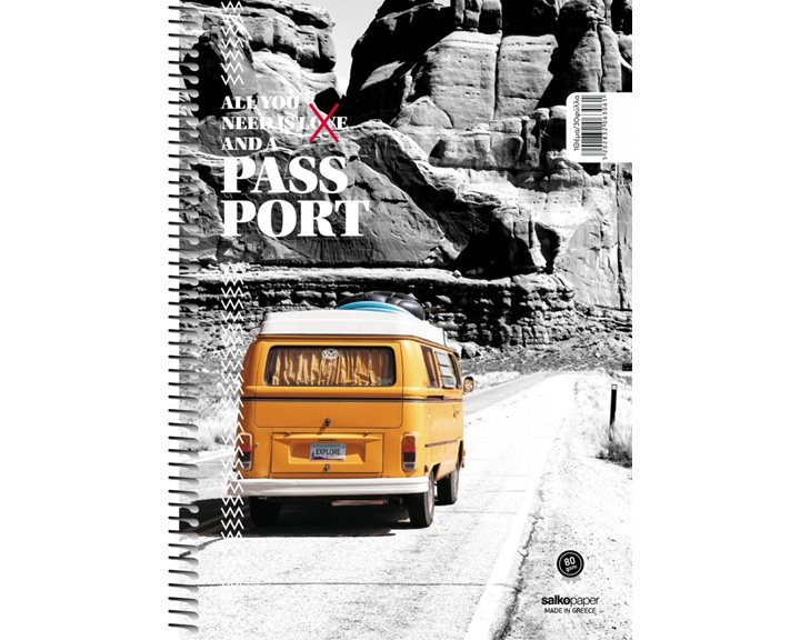 Τετράδιο Σπιράλ 17χ25 Salko Passport 4Θεμ.120φ.6304