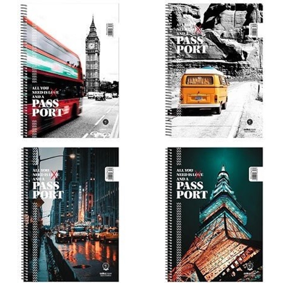 Τετράδιο Σπιράλ 17χ25 Salko Passport 4Θεμ.120φ.6304