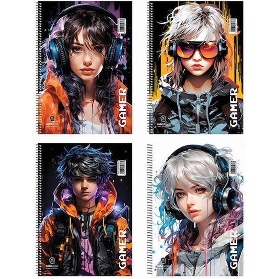Τετράδιο Σπιράλ 17x25 Salko Gamer 3θ. 90φύλλα.