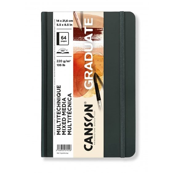 Graduate Canson Mixed Media Long Side Book 220gr 14x21.6cm 64 pages
