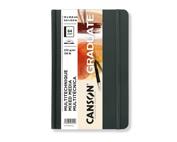 Graduate Canson Mixed Media Long Side Book 220gr 14x21.6cm 64 pages