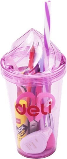 Deli Σχολικό σετ σε Ποτήρι 10τμχ. Back to School Ροζ 097801