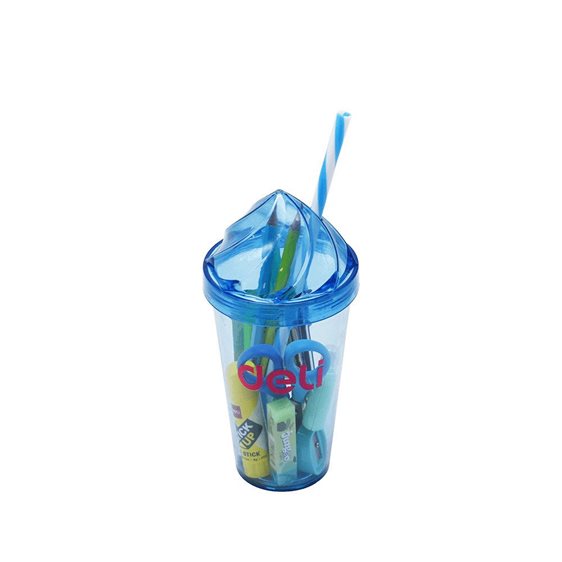 Deli Σχολικό σετ σε Ποτήρι 10τμχ. Back to School Μπλε 097818