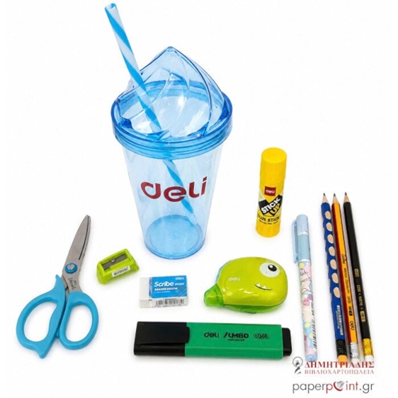 Deli Σχολικό σετ σε Ποτήρι 10τμχ. Back to School Μπλε 097818