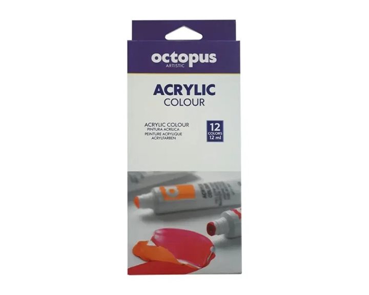 Ακρυλικά Σωληνάρια Octopus UNL-2366 12τεμ. 12ml