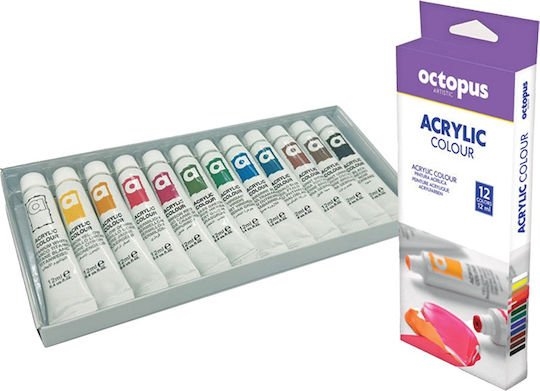 Ακρυλικά Σωληνάρια Octopus UNL-2366 12τεμ. 12ml