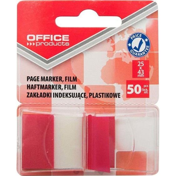 Σελιδοδείκτης Office Κόκκινο 25x43mm 50τεμ. 14223121-03