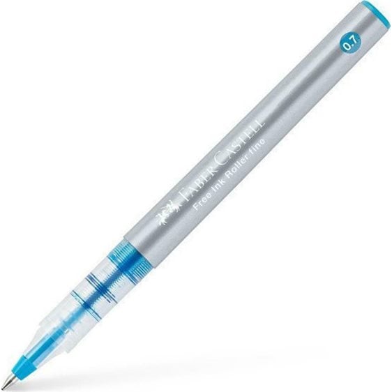 Στυλό Faber-Castell  Rollerball 0.7mm Sky Blue με Μπλε Μελάνι Free Ink Roller Fine 348147
